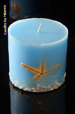 Meer & Wasser Kerze BLAU, Ø 10 cm H: 9,5 cm