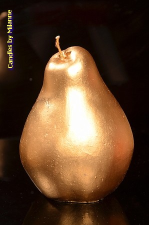 Birne Kerze, GOLD, H: 10 cm
