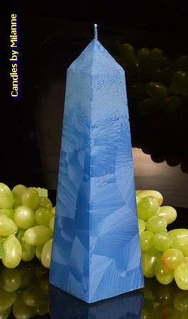 Obelisk Kaars XXL BLAUW POLYMICO, hoogte: 24 cm