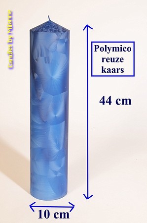 Superkaars (Het Beest) polymico blauw, hoogte 43 cm