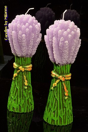 Lavendel Kerze, H:23 cm