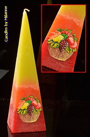 Citrus Fruit kaars, Piramide, 24 cm