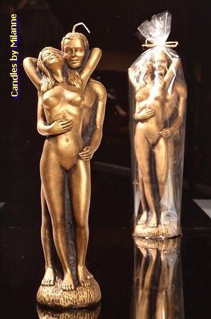 Frau und Mann, H: 29 cm GOLD