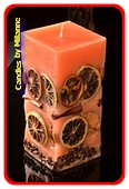 Fruchte quadra Kerze ORANGE H: 20cm 