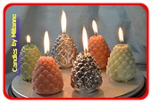 Set mit 6 Tannenzapfen-Kerzen 