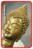 Buddha kaars, in GOUD, H: 15 cm 