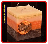 Orange-Zimt Quadra Kerze, H: 10 cm 
