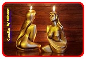 Erotische Fraukerze in Gold H: 28 cm